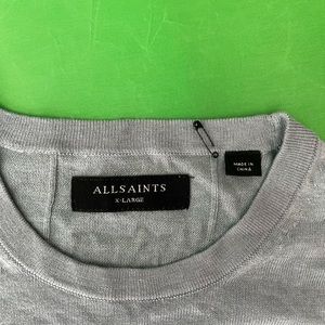 Brand new all saints sweater very light size xL light blue